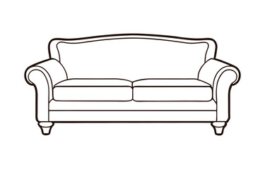 Sofa line art vector silhouette