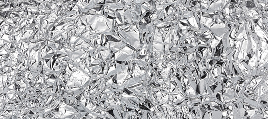 Crumpled aluminum foil background. realistic texture 