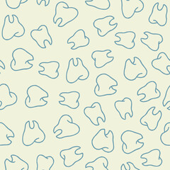 Outline Tooth Vector Seamless Pattern illustration for Print, Wallpaper, Decoration.