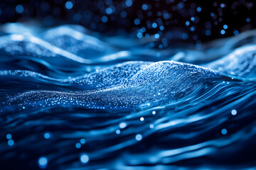 Abstract Blue Background with Bokeh Lights