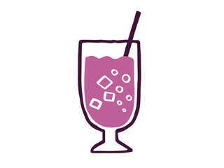 かわいいドリンクのグレープジュース／手書きイラスト素材