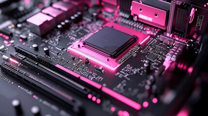 Labeled diagram showing main hardware components of a computer system CPU GPU RAM motherboard storage etc with a brief explanation of each part's function
