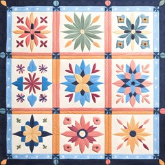 Egyptian Khayamiya Pattern A traditional applique pattern used in Egyptian tentmaking, featuring vibrant colors and geometric designs.,