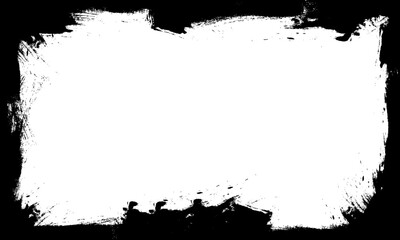Naklejka premium black brush stroke lines painting blank space frame border picture artistic grunge graphic element