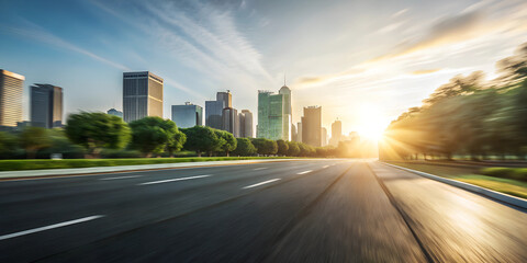 sunset in the city