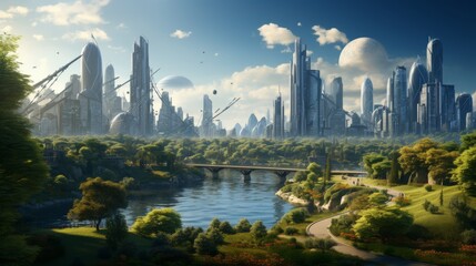 Fototapeta premium World Cities Day October 31 Generative AI