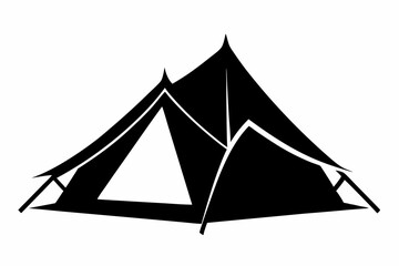 Camping Tent Svg, Camping Tent Silhouette. Vector illustration
