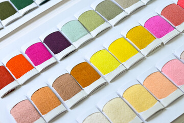 sample color shade of colorful fabric textile of clothing industry