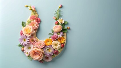 Human stomach designed with pastel-colored flowers, biology, anatomy, digestive system, medical,bloom, botanical