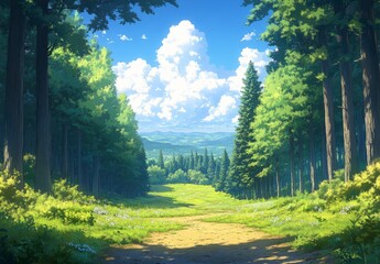 Fototapeta premium 鬱蒼とした森の背景