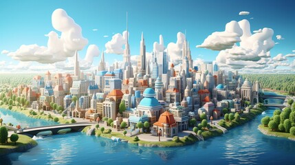 Fototapeta premium World Cities Day October 31 Generative AI