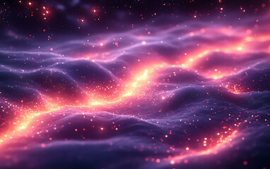 Fototapeta premium Glowing Purple Metaverse: Abstract World in 3D Rendering