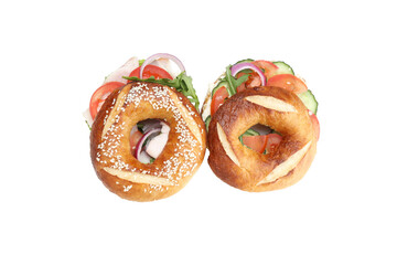 PNG, Bagel sandwich, isolated on white background