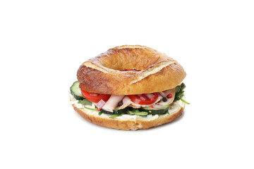 PNG, Bagel sandwich, isolated on white background