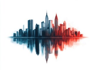 Fototapeta premium A cityscape evolving from traditional to futuristic, showcasing societal progress, digital art, isolated on white background