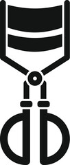 Black solid icon for eyelash curler, a beauty tool for curling eyelashes