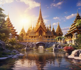 Architecture, Wat Wit, Golden, Generative AI