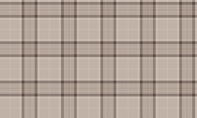 Plaid fabric pattern, cream, brown, seamless for textile and design clothes skirt pants apron tablecloth blanket or decoration fabric. Vector illustration.