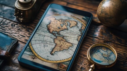 Mobile interface for global marketplace search, close-up on search bar and international product suggestions