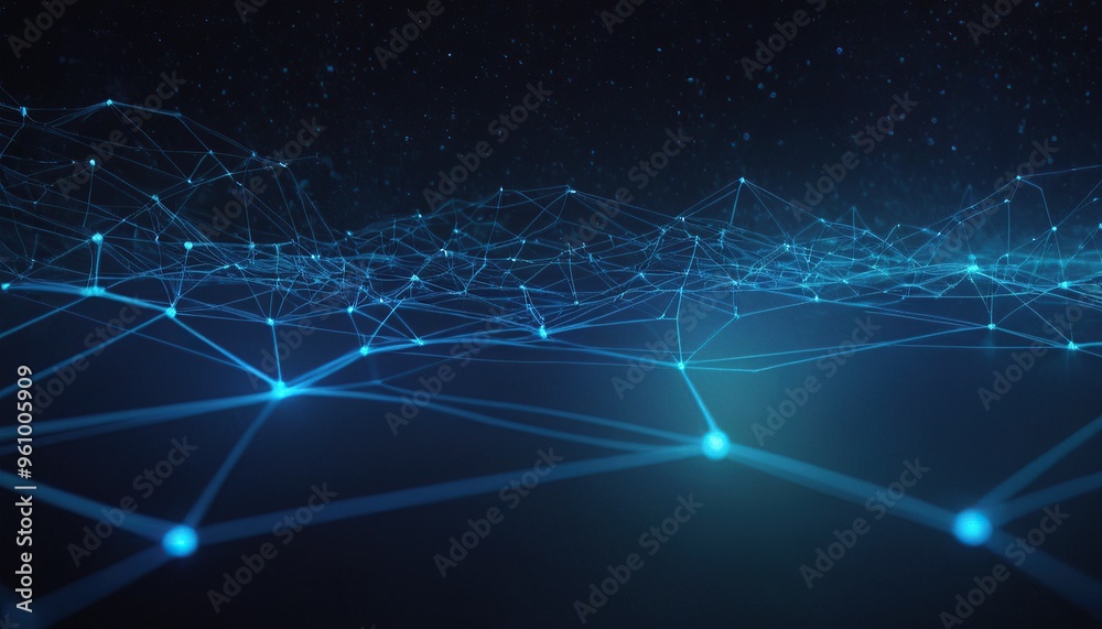 Poster abstract geometric network technology background. abstract background with connected lines and dots 