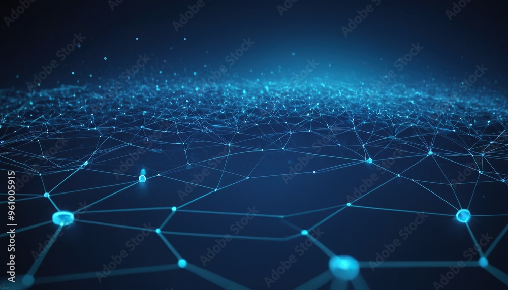 Poster abstract geometric network technology background. abstract background with connected lines and dots 
