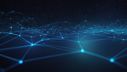 Obraz premium Abstract Geometric Network Technology Background. Abstract background with connected lines and dots stock illustration. 84