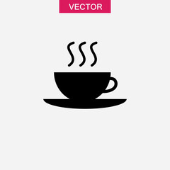 Coffee, tea cup icon, Coffee mug vector flat black trendy style illustration for web and app..eps