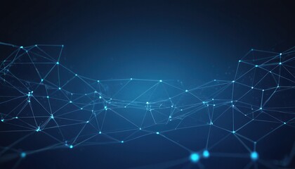 Obraz premium Abstract Geometric Network Technology Background. Global network connection. Abstract geometric background with connecting dots and lines. Digital technology and communication concept. 61