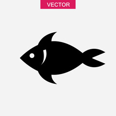 Obraz premium Fish icon vector, Seafood vector illustration on white background..eps