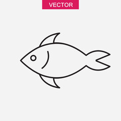 Fish icon vector, Seafood vector linear illustration for web and app..eps