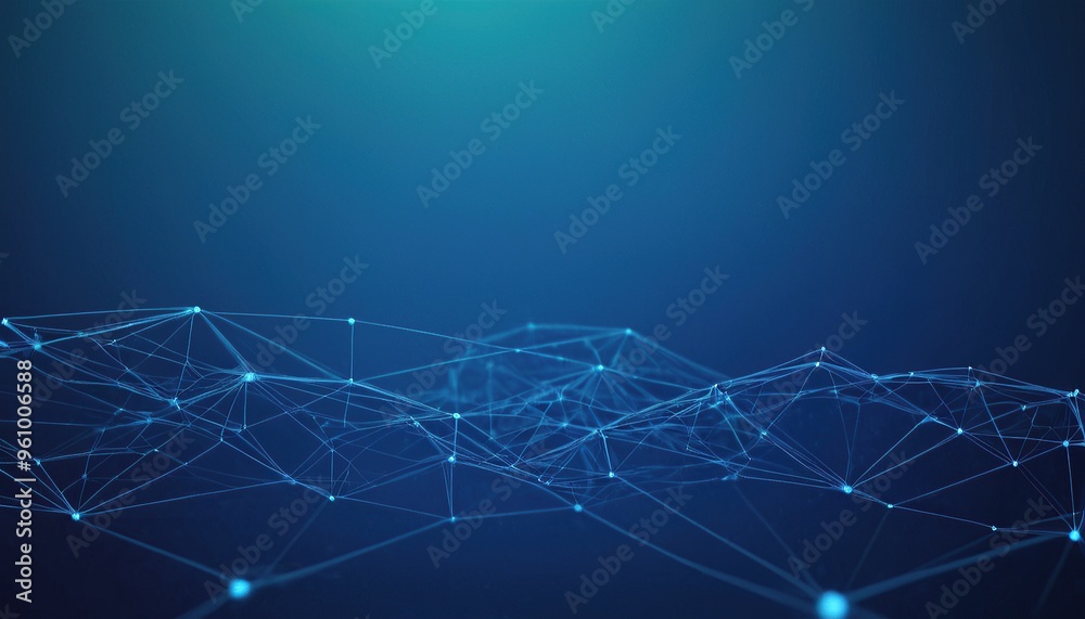 Poster techno background with a low poly plexus design 15