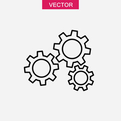 Gear vector icon, Gearwheel cogwheel trendy style linear illustration for web and app..eps