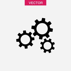 Gear vector icon, Gearwheel cogwheel black trendy style illustration for web and app..eps