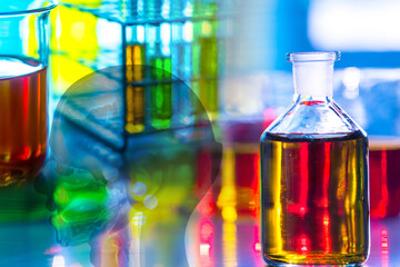 Science laboratory research and development concept.