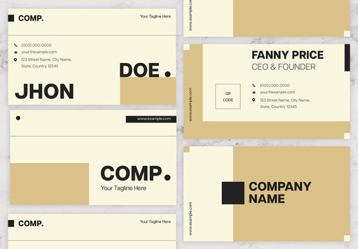 Cream And Black Business Card