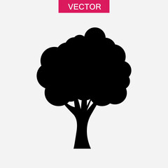 Tree sign icon, Branch forest vector flat black trendy style illustration for web and app..eps