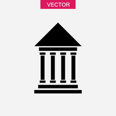 Bank building icon, Museum exterior trendy style illustration for web and app..eps