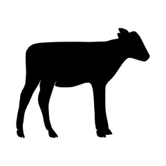 Cow Silhouette Hand Drawn