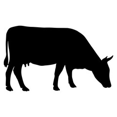 Cow Silhouette Hand Drawn