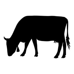 Cow Silhouette Hand Drawn