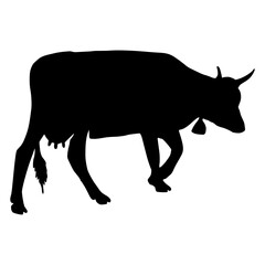 Cow Silhouette Hand Drawn