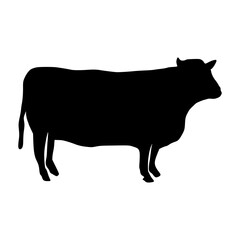 Cow Silhouette Hand Drawn