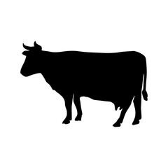 Cow Silhouette Hand Drawn