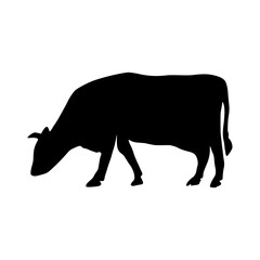 Cow Silhouette Hand Drawn