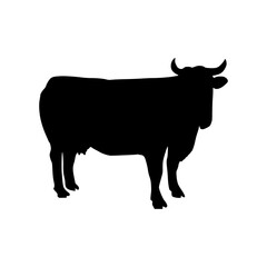 Cow Silhouette Hand Drawn