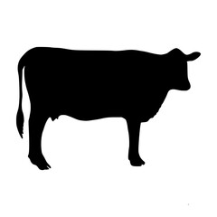 Cow Silhouette Hand Drawn