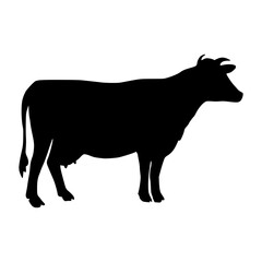 Cow Silhouette Hand Drawn