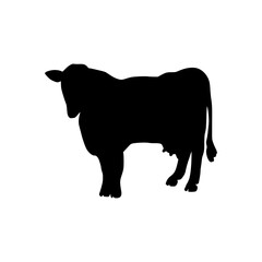 Cow Silhouette Hand Drawn