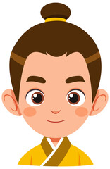 Cartoon character in traditional Chinese attire