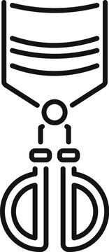 recommend clip art: Kitchen tongs holding food serving outline icon vector illustration